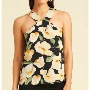 Ann Taylor Floral Print Linen Blend Tank Top Size 4